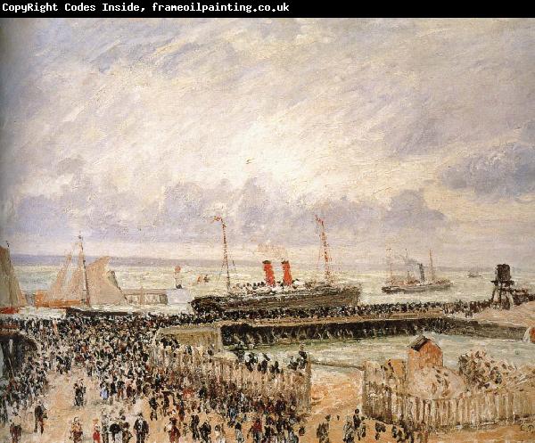 Camille Pissarro Cloudy pier